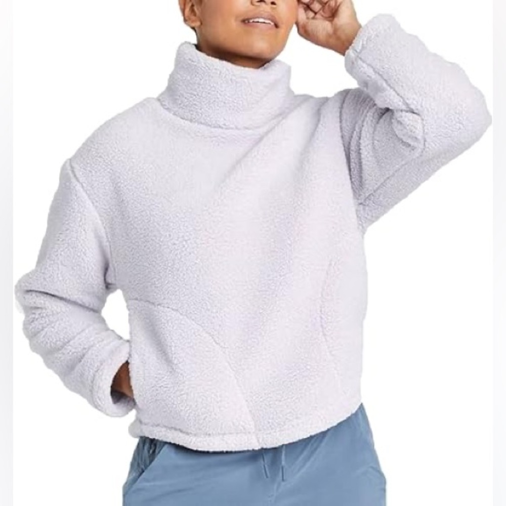 Target All in Motion Lavender Cowl Neck Sherpa Pullover size XS